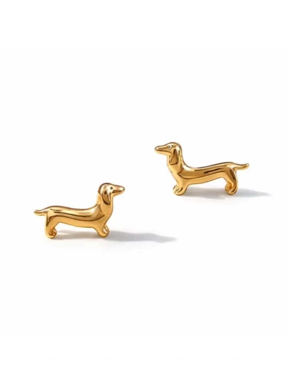 New! Gold Dachshund Dog Post Earrings NWOT (3041) - Picture 1 of 3